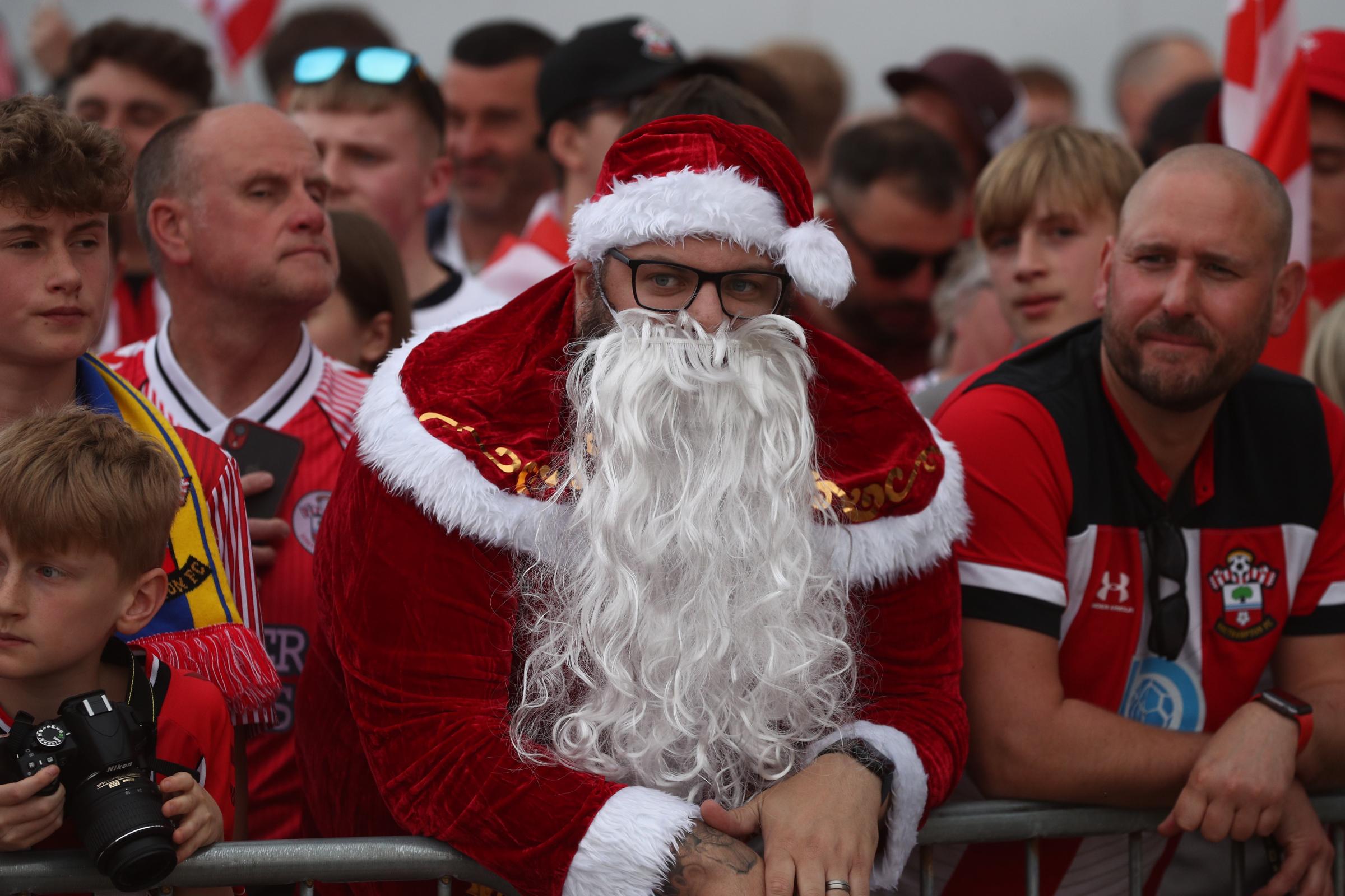 Southampton v West Brom: Saints fan dressed as Father Christmas