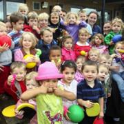 Woodlands Nursery and Pre-school enjoy sports equipment with Haven giveaway
