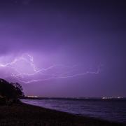 Lightning at Weston Shore by Justin Webber