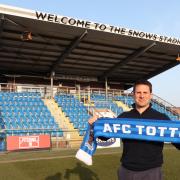 AFC Totton manager Jimmy Ball at Snows Stadium