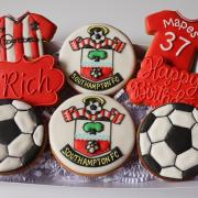 Saints birthday biscuits from Molly's Bakehouse
