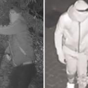 Five masked men (two pictured) steal designer items from Warsash house