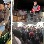 Aid being distributed in Ukraine during the invasion of 2022