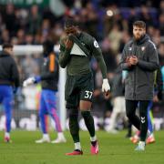 Armel Bella-Kotchal trudges off the pitch after defeat to Leeds. Image: PA