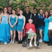Maureen Miller, 97, was entertained by members of Southampton University's Ballroom and Latin Dance Society