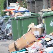 Overflowing bins in Harborough Road, Southampton