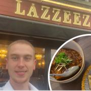 Echo reporter Ross Marshall outside Lazzeez on The Avenue