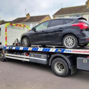 The black Ford Focus seized by police