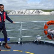 Prime Minister Rishi Sunak onboard Border Agency cutter HMC Seeker during a visit to Dover in June