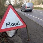 Flood sign on School Lane