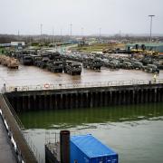 Vehicles and equipment before being loaded onboard MV Anvil Point at the Sea Mounting Centre in Marchwood as the 7 Light Mechanised Brigade prepare to travel to Poland to take part in Nato Exercise Steadfast Defender. Picture: PA