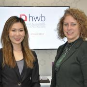 Janet Mui, Head of Market Analysis at RBC Brewin Dolphin with Michaela Johns, Director of event host HWB Chartered Accountants.