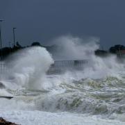 Stormy weather in Stokes Bay, Gosport, on Thursday