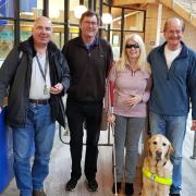 Chris, Paul (supporter) Jenny, Tom and guide dog Toby
