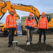 Sir Julian Lewis, centre, with ABP regional director Alastair Welch, left, and Marchwood Port director Richard Parkinson