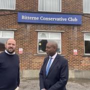 Conservative party chairman, Richard Holden MP and parliamentary candidate, Sidney Yankson