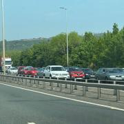 Traffic on the M27 following full road closure due to crash 11.5.24