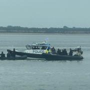 Police-boat activity seen in the water near Calshot