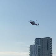 The Coastguard helicopter travelled between Northam and Itchen bridges