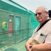 Robert Harlend stood near the public toilets in Bitterne, where a defibrillator has been blocked off