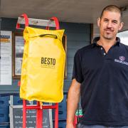 Deputy Harbour Master Adam Lewis with one of his new ladders