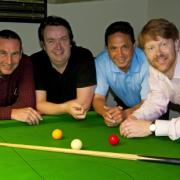 Picture by Paul Adams: billiards semi-finalists, from left: Steve Allen, John Mullane, Terry Azor, Paul Adams.