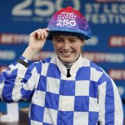 Saffie Osborne after winning the Betfred St Leger on Highwayman (Richard Sellers/PA)