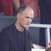 Thomas Tuchel in the stands ahead of the game at Old Trafford (Peter Byrne/PA)