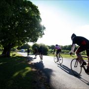 Cyclists taking part in a Wiggle cycling event in the New Forest