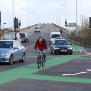 The new bike-friendly junction at the Itchen Bridge/Saltmarsh road junction in Southampton
