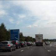 Tailbacks around the park and ride junction of the M27.