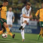 Harry Kane in action against Lithuania