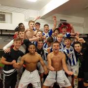 Sholing U18s celebrate at Aldershot