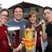15 May 2015 - Scientists from the University of Southampton pictured at the Dancing Man Pub ahead of next weeks Pint of Science event (l-r) Giulia Carella, Nathan Shammqh, Katy Stubbs and Cristian Lopez.