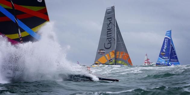Picture from the Vendee round the world yacht race. © Chis Ison/PA Wire.