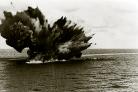 HMS Barham exploding after being torpedoed
