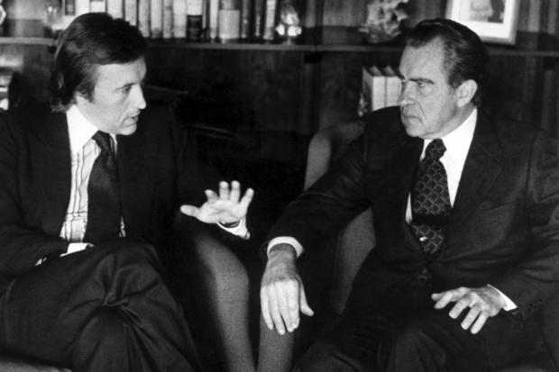 Sir David Frost with former US president Richard Nixon