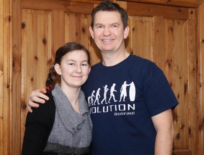 Kevin Winchcombe with his daughter Amy, who has diabetes