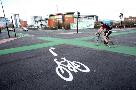 Daily Echo: The new bike-friendly junction at the Itchen Bridge/Saltmarsh road junction in Southampton Daily Echo: The new bike-friendly junction at the Itchen Bridge/Saltmarsh road junction in Southampton