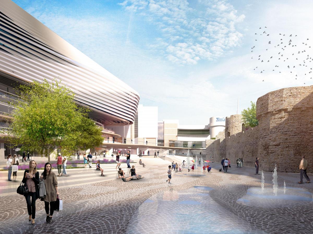 An artist's impression of the Watermark West Quay complex