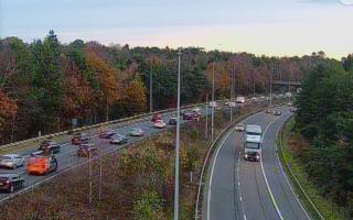M3 Northbound: Lane blocked between Chandlers Ford and Winchester