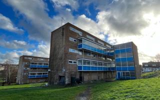 The three empty block of flats at Rowlands Walk in Townhill Park.