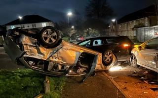 Dramatic photos show the aftermath of a crash on Burgoyne Road in Southampton which damaged three cars