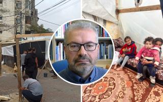 University of Southampton professor Suleiman Sharkh, inset, is fighting to get his family out of war-torn Gaza