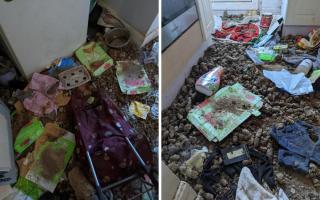 The conditions in which Rocky was found in at the house in Totton. Picture: RSPCA