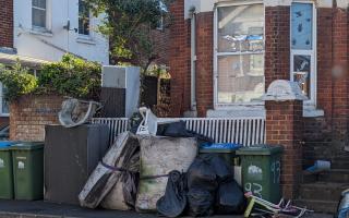 A fridge has been left dumped outside a house in Newcombe Road Southampton for three years – as a pile of ‘disgusting’ fly-tipping grows