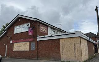 The boarded up Shield And Dagger pub in Stratton Road, Shirley