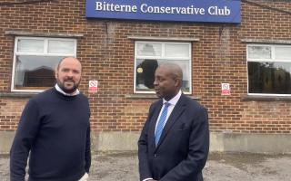 Conservative party chairman, Richard Holden MP and parliamentary candidate, Sidney Yankson