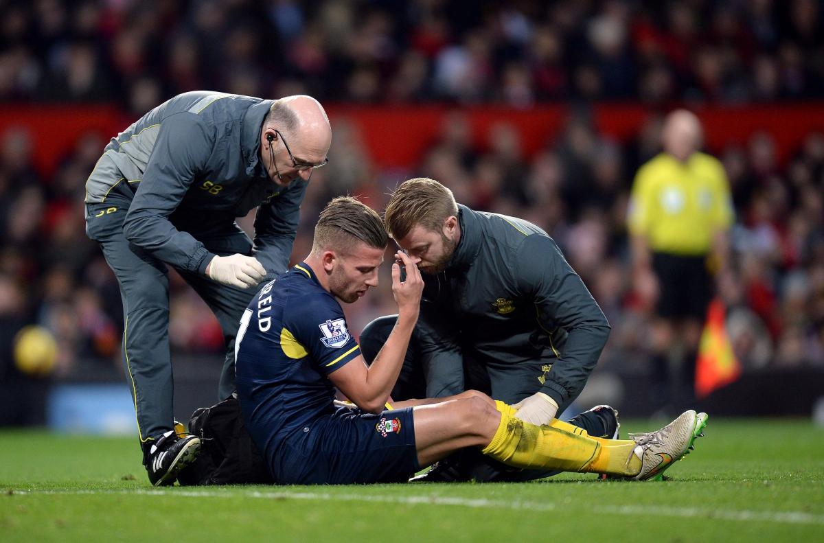 Pictures from the Barclays Premier League clash between Manchester United v Saints at Old Trafford. The unauthorised downloading, editing, copying, or distribution of this image is strictly prohibited.
