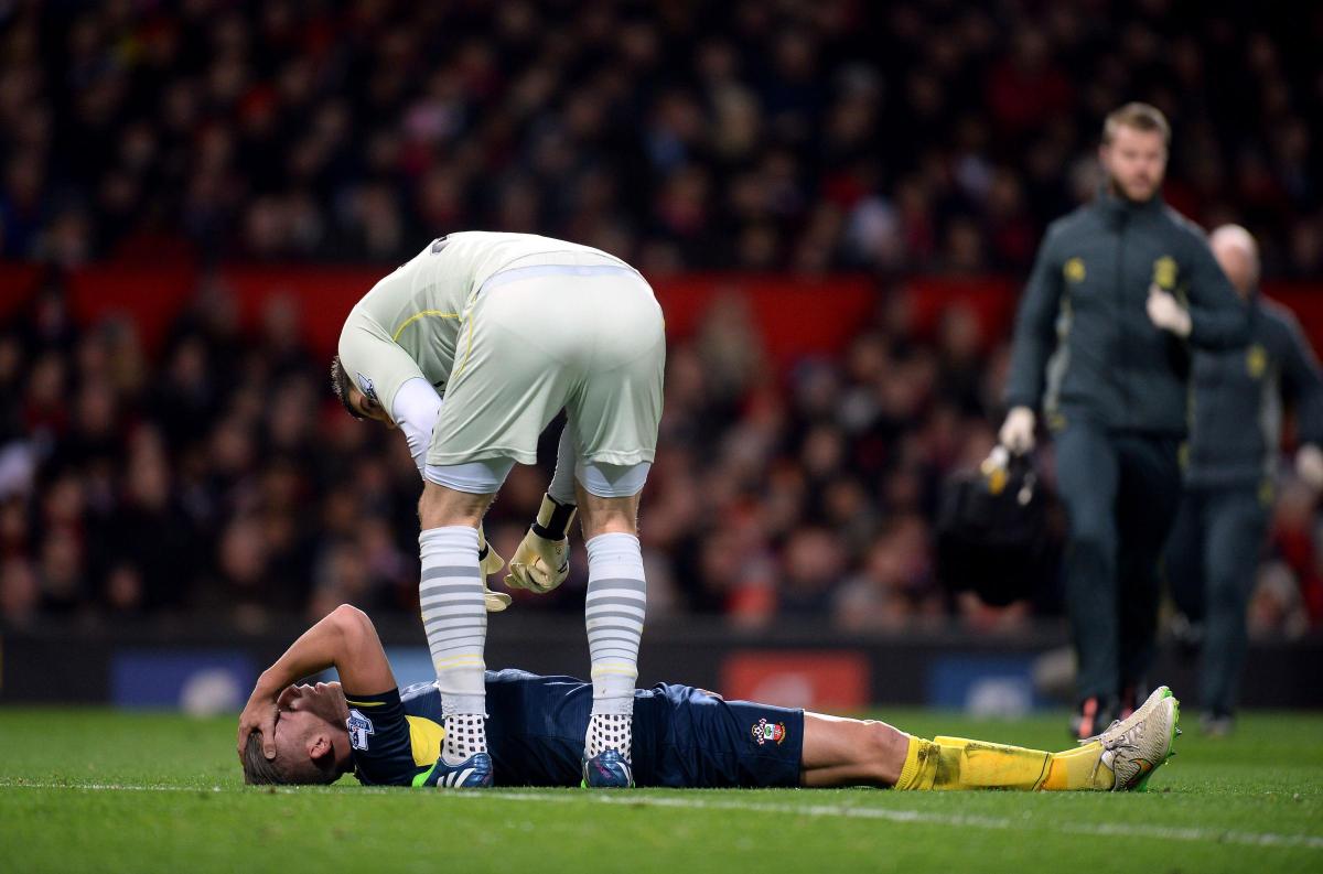 Pictures from the Barclays Premier League clash between Manchester United v Saints at Old Trafford. The unauthorised downloading, editing, copying, or distribution of this image is strictly prohibited.
